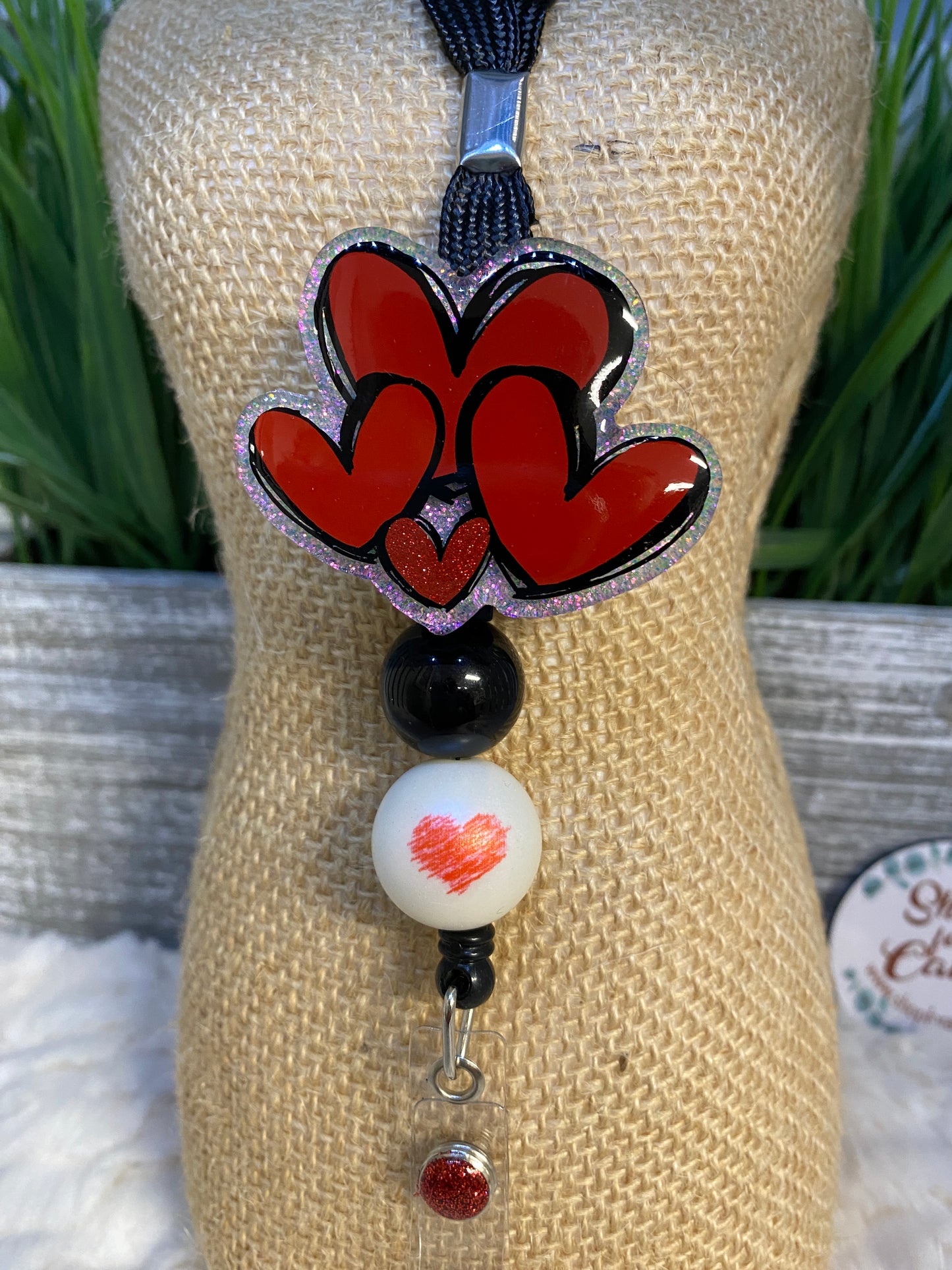 3 Hearts Lanyard with Retractable Reel
