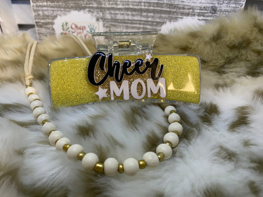 Cheer Mom-Gold Claw Hair Clip