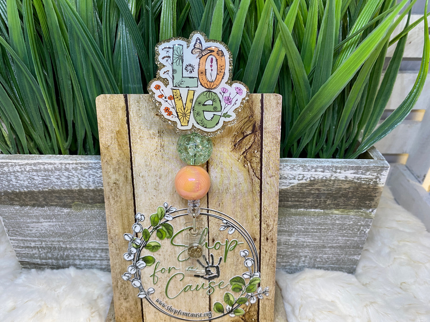 Love Wildflower Beaded Badge Reel