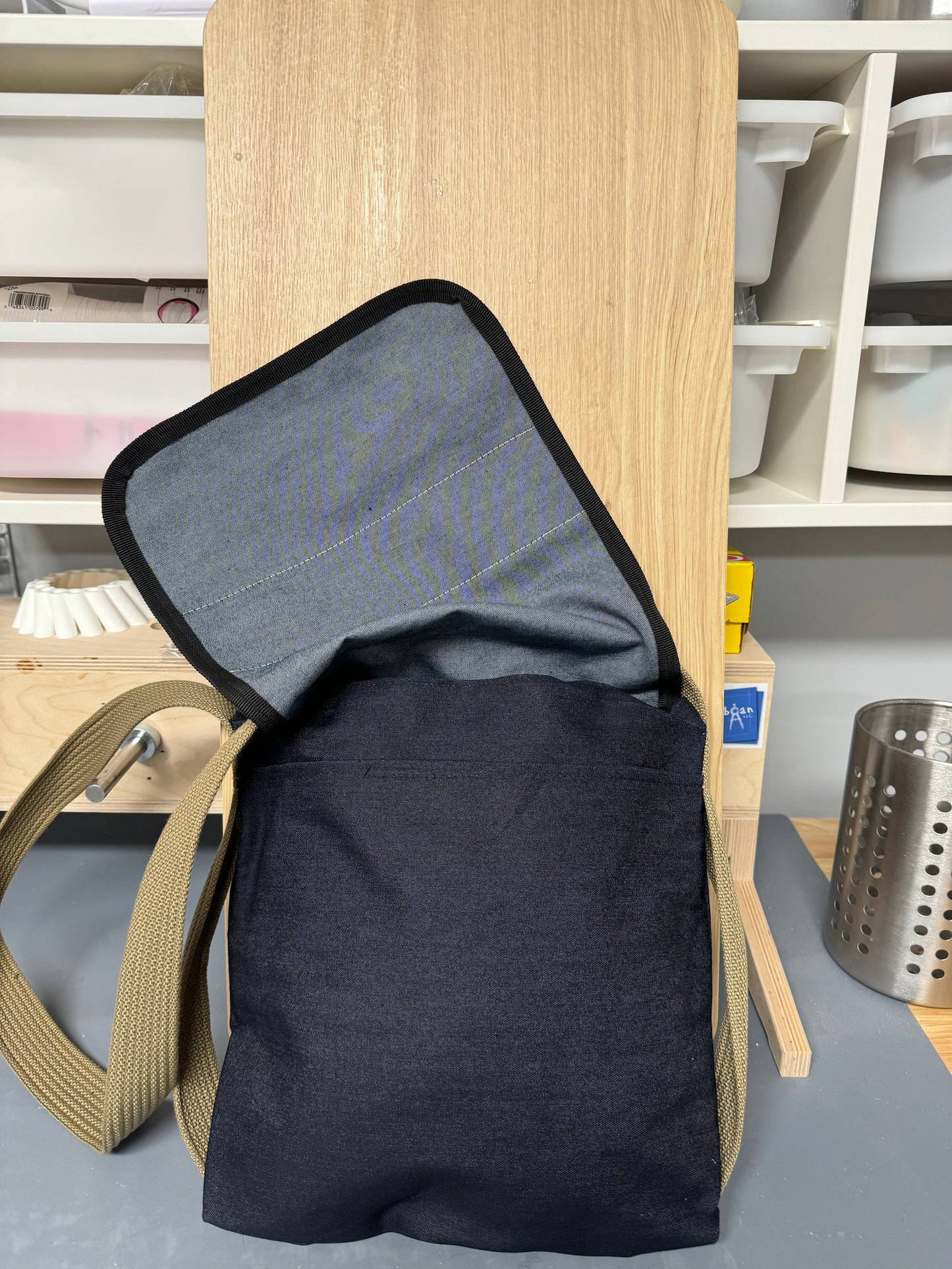 Life Totes Denim Crossbody Bag