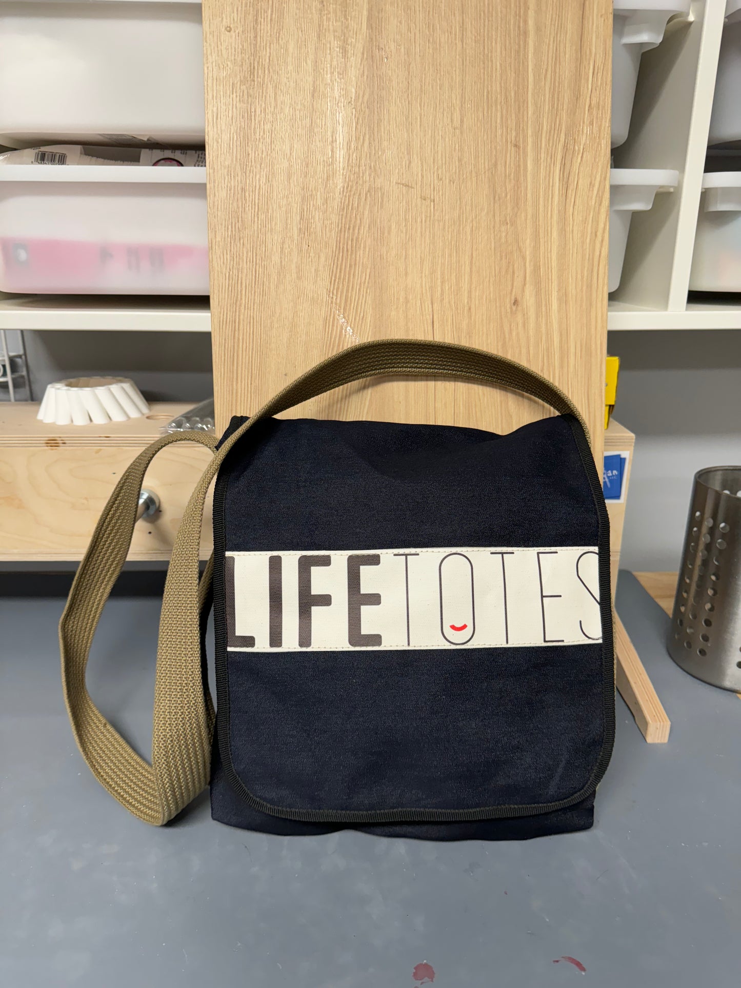 Life Totes Denim Crossbody Bag