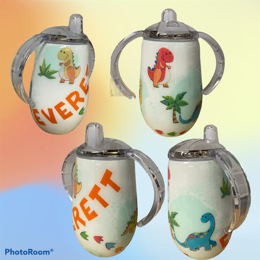 Dinosaur Epoxy Sippy Cup with handles