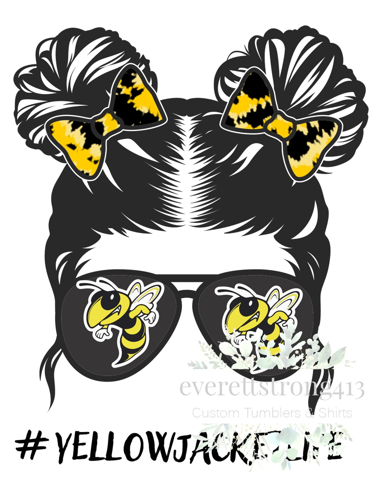 Yellow Jacket Pigtail Bun Digital File