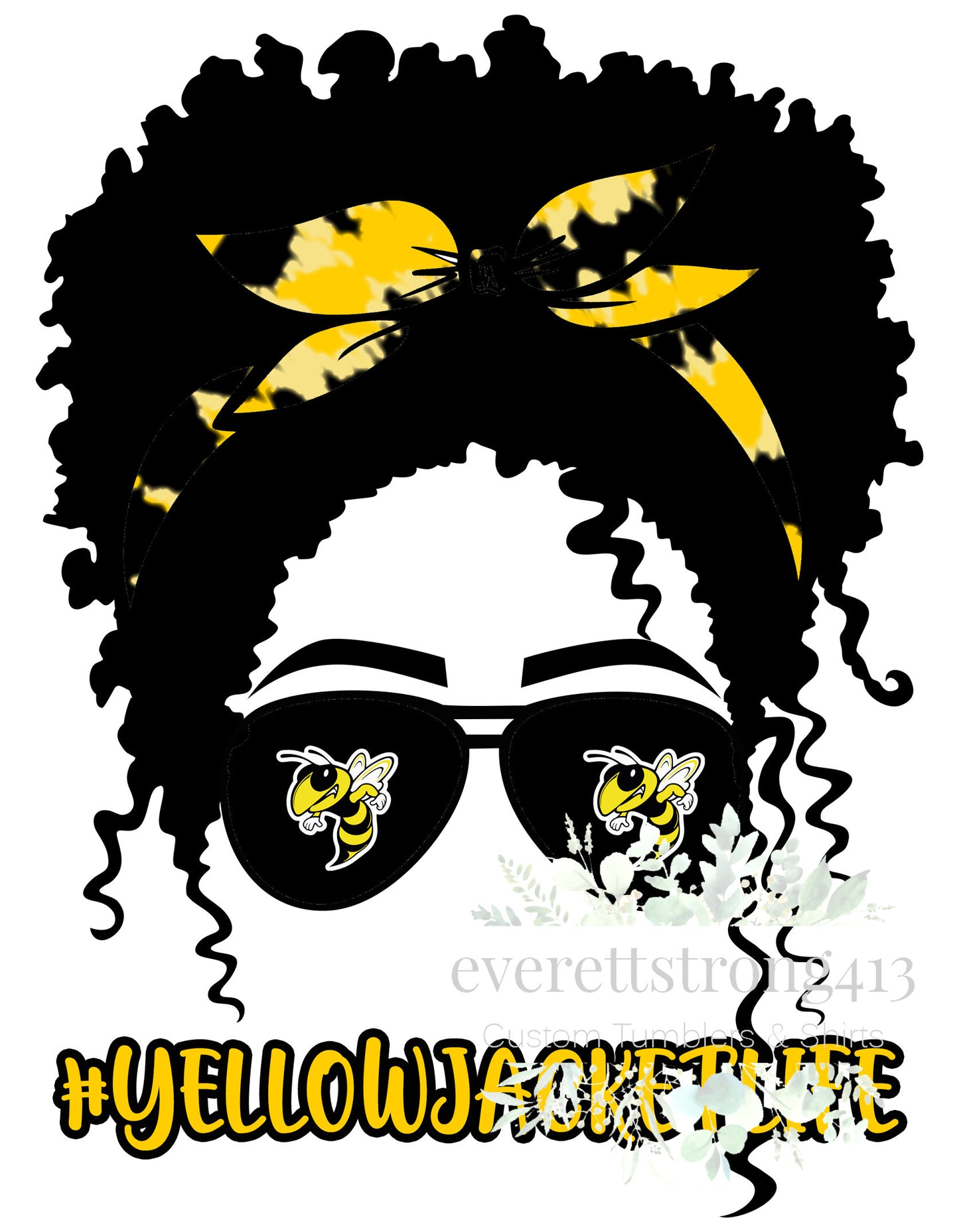 Yellow Jacket Afro Bun Digital File