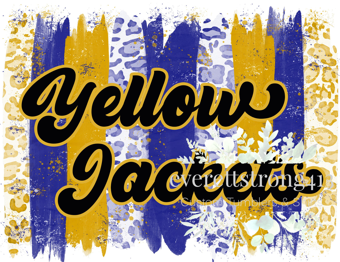 Yellow Jackets Brushstroke Digital File