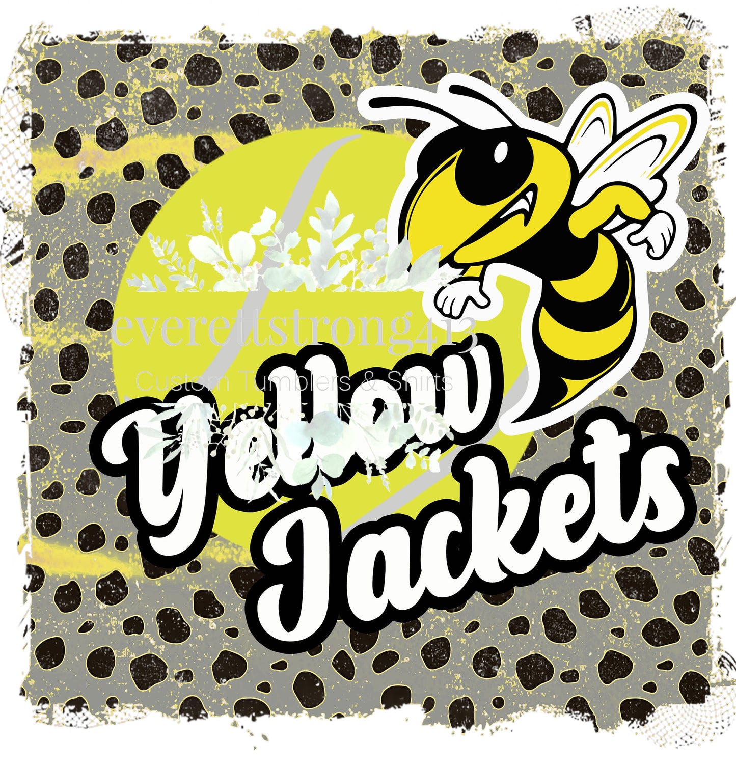 Yellow Jacket Tennis Animal Background Digital File