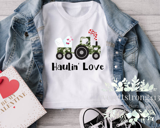 Hunting Love Camo Tractor Toddler T-Shirt