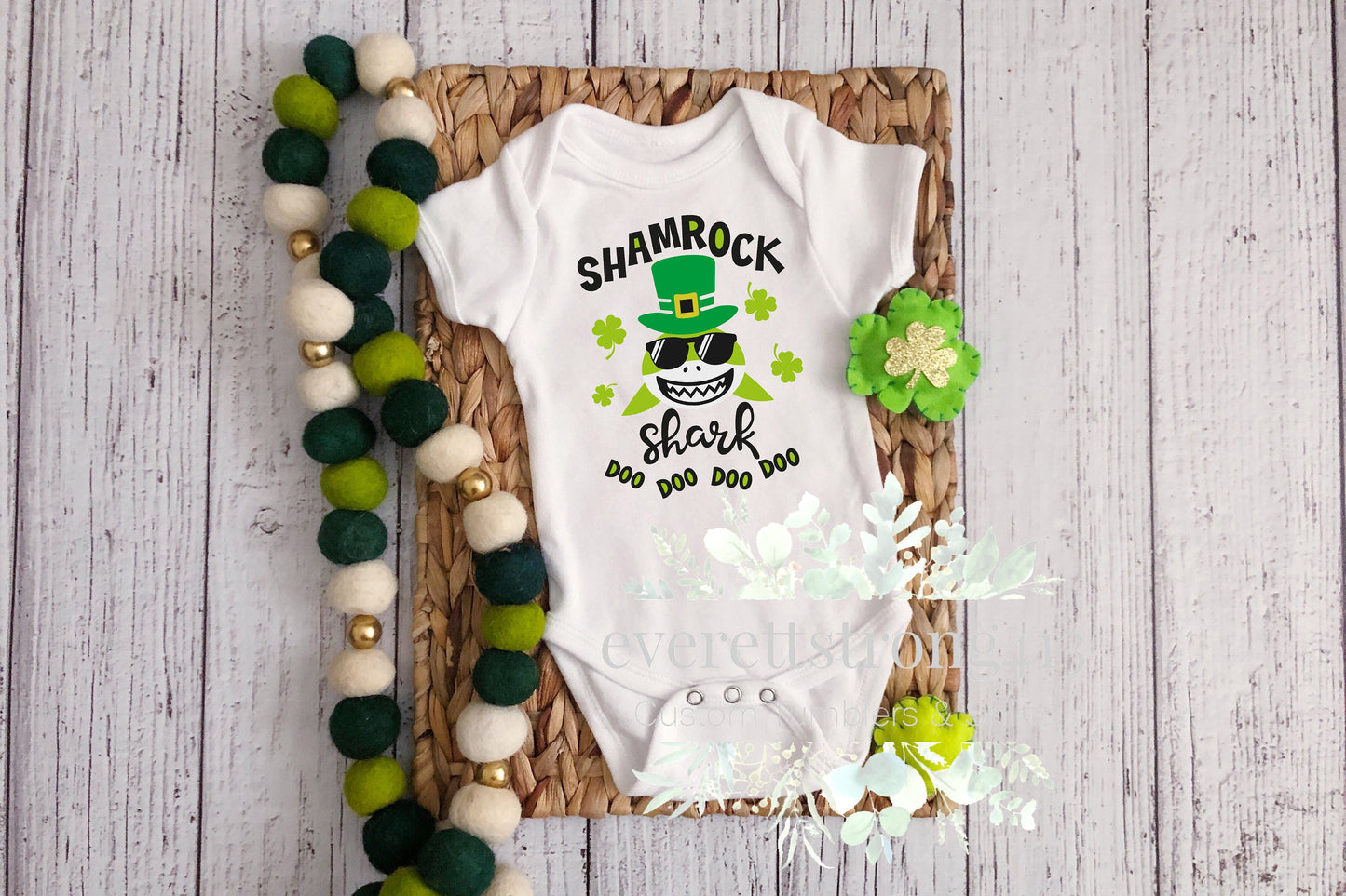 Shamrock Shark Doo Doo Doo Onesie