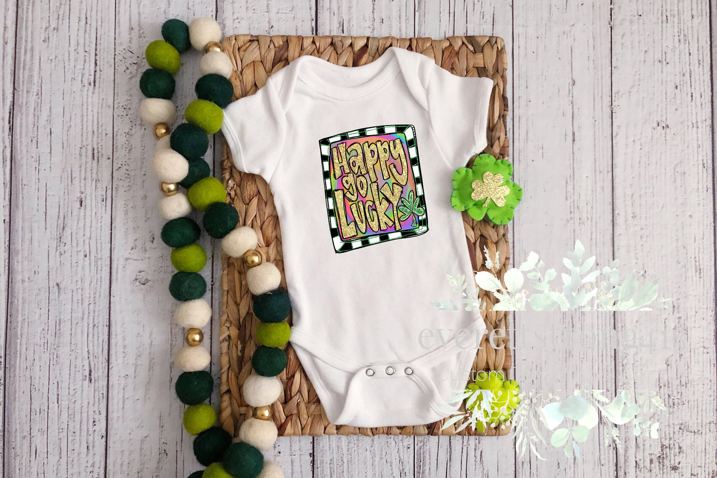 Happy Go Lucky Glittery Onesie
