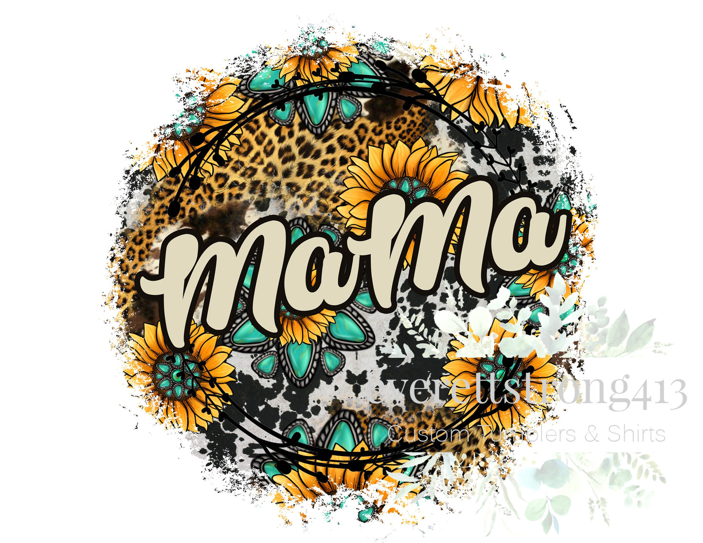 Mama Sunflower Circle Digital File