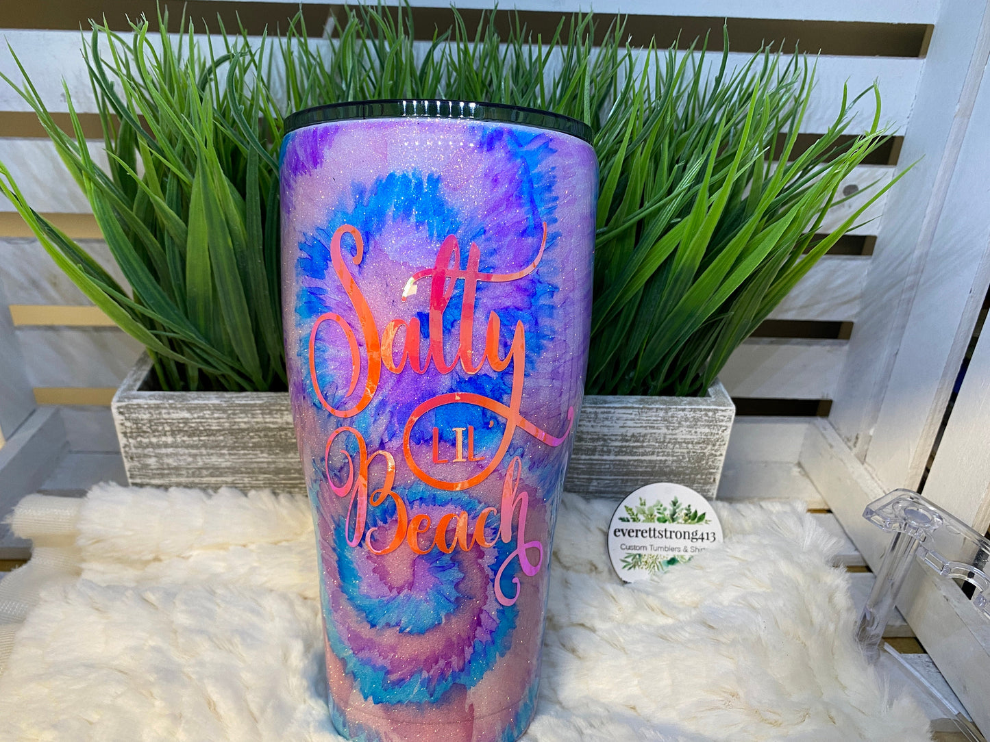 Salty Lil Beach Tie Dye Epoxy Tumbler