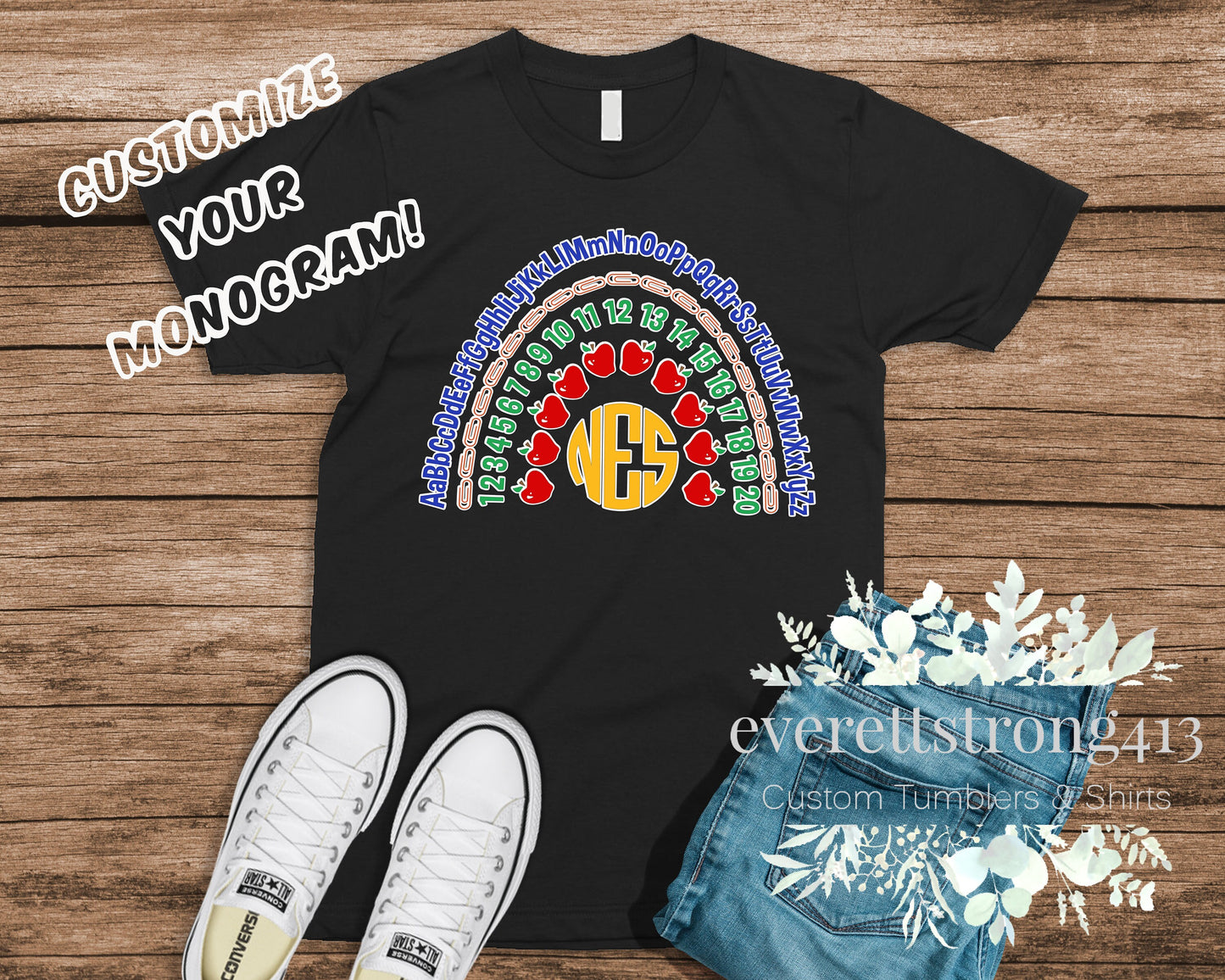 School Monogram Rainbow T-Shirt
