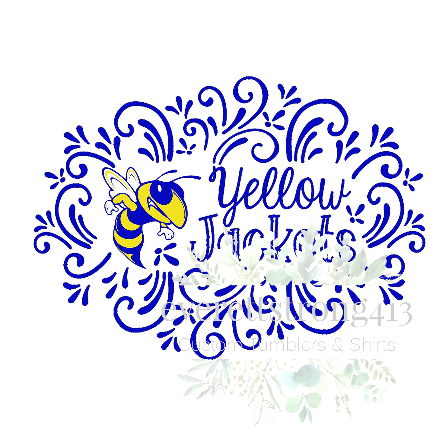 Yellow Jacket Scroll- Navy Digital File