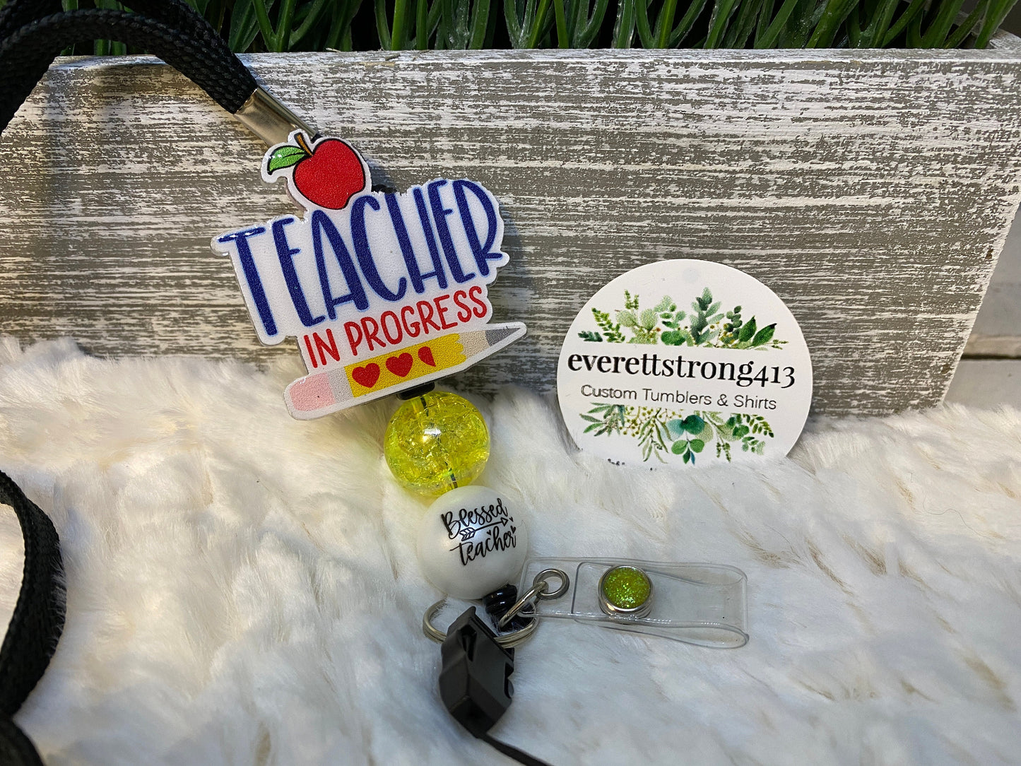 Teacher in Progress Lanyard with Retractable Reel