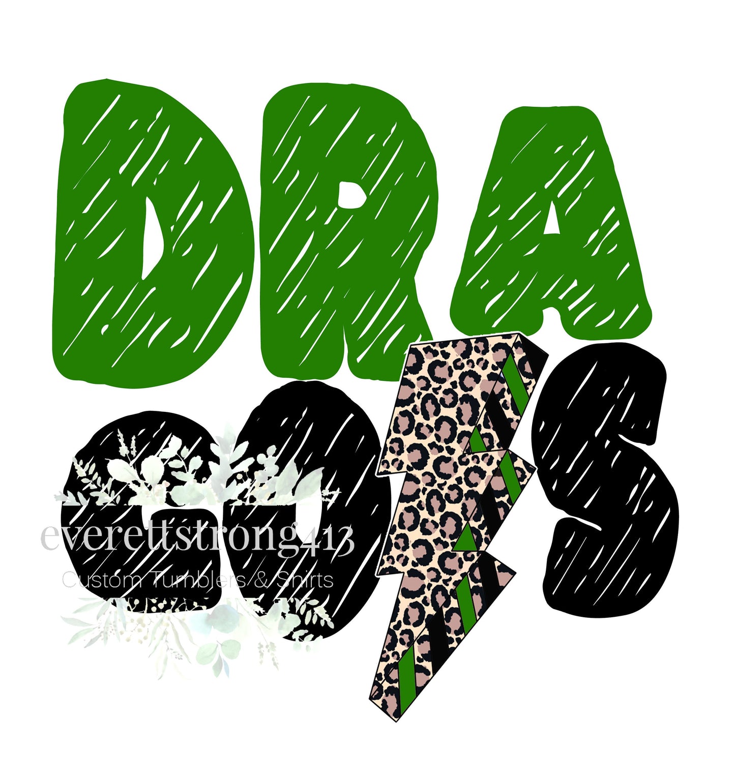 Dragons Lightning Bolt-Green Digital File