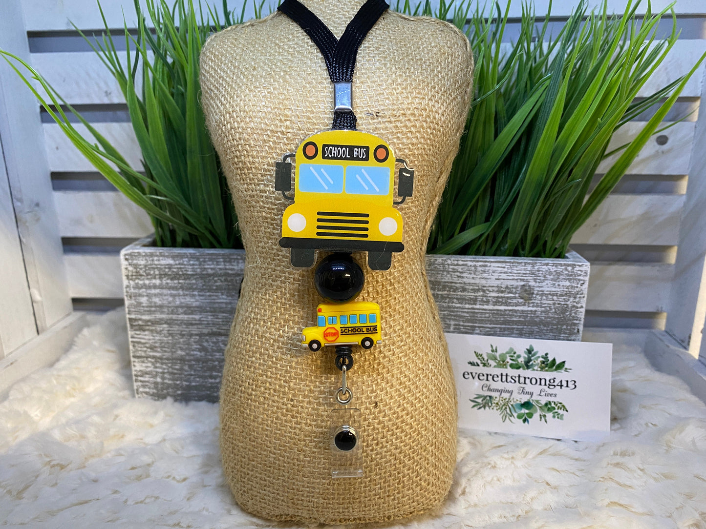 School Bus- They see me Rollin' Lanyard with Retractable Reel