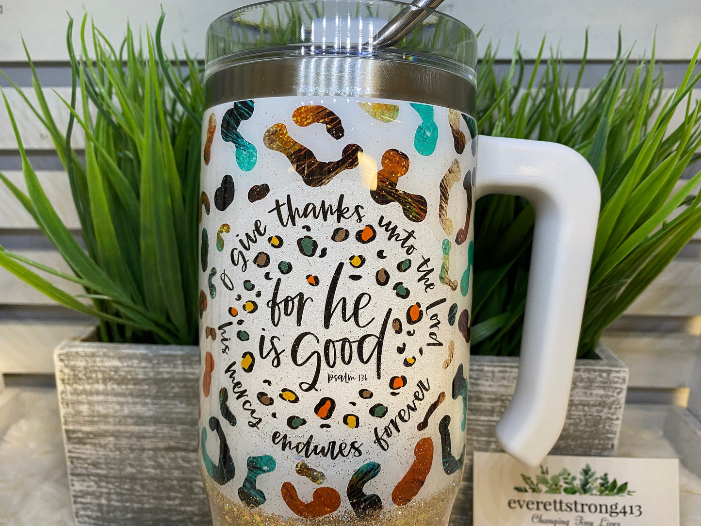 Give thanks to the Lord 30 OZ. Handled Epoxy Tumbler