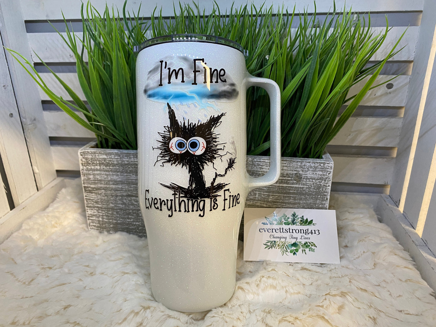 I'm Fine Everything is Fine 24 OZ. Handled Epoxy Tumbler