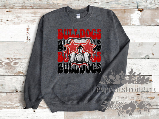Bulldogs Stacked Crewneck Sweatshirt