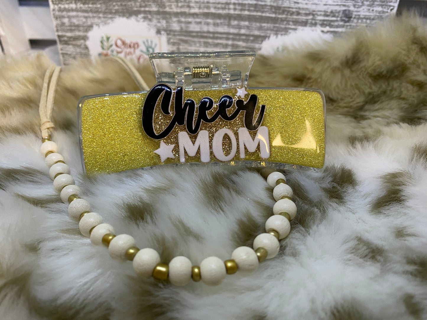 Cheer Mom-Gold Claw Hair Clip