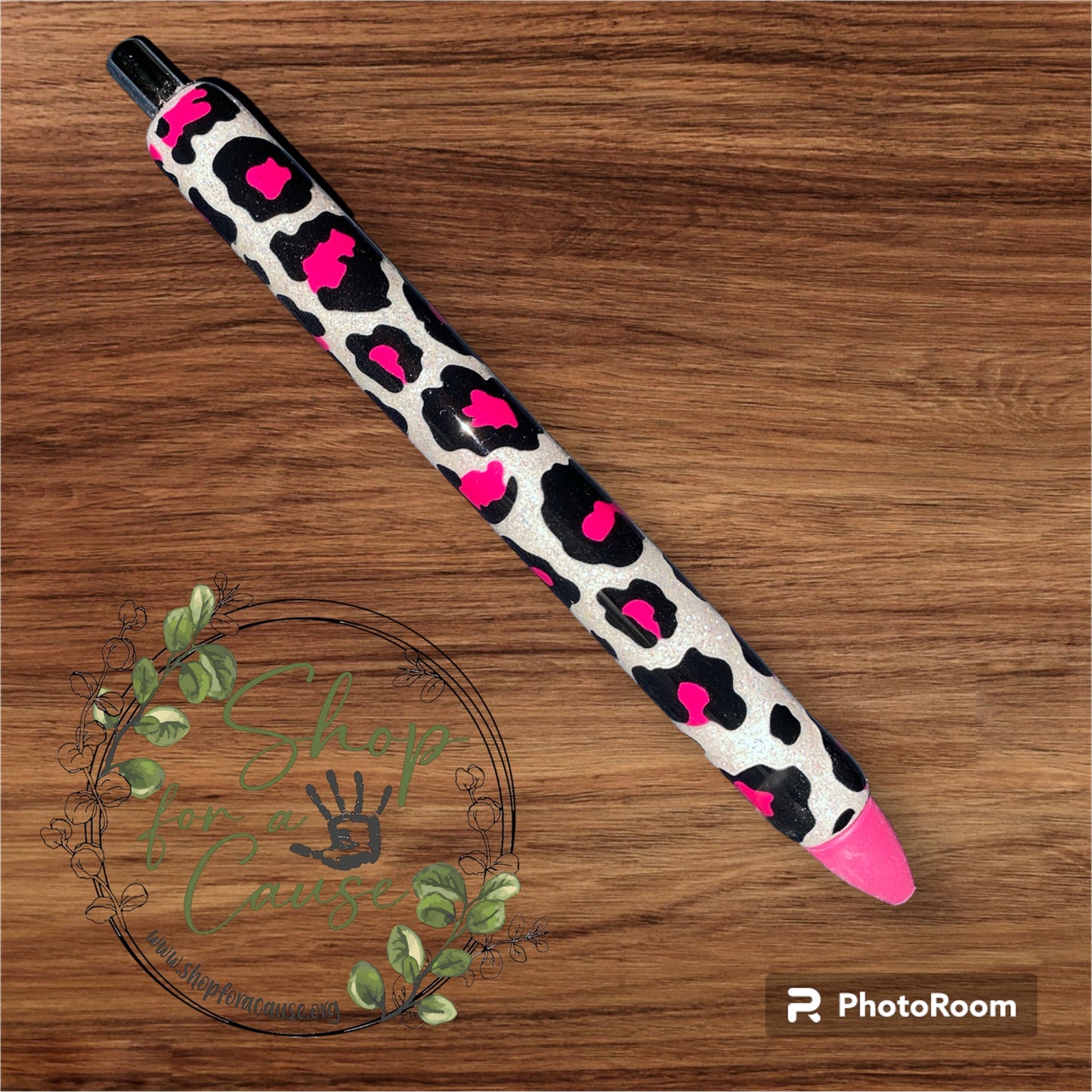 Pink Cheetah Epoxy Pen