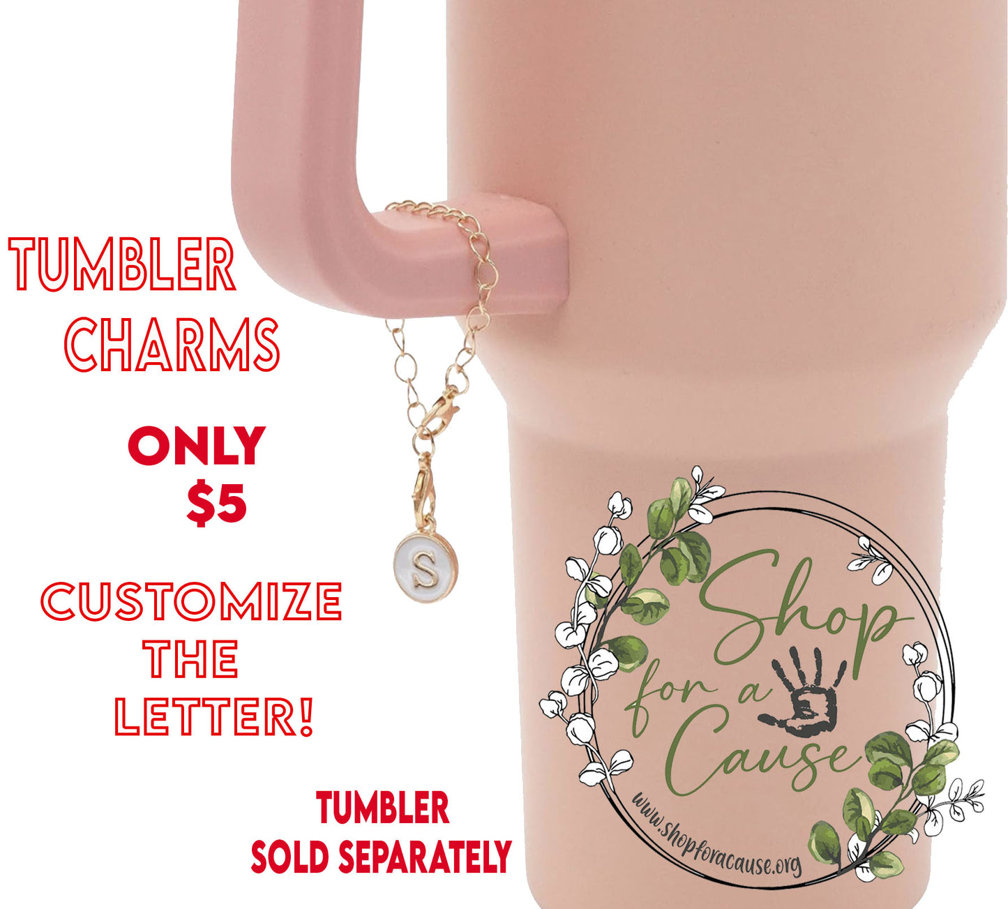 Tumbler Initial Charm