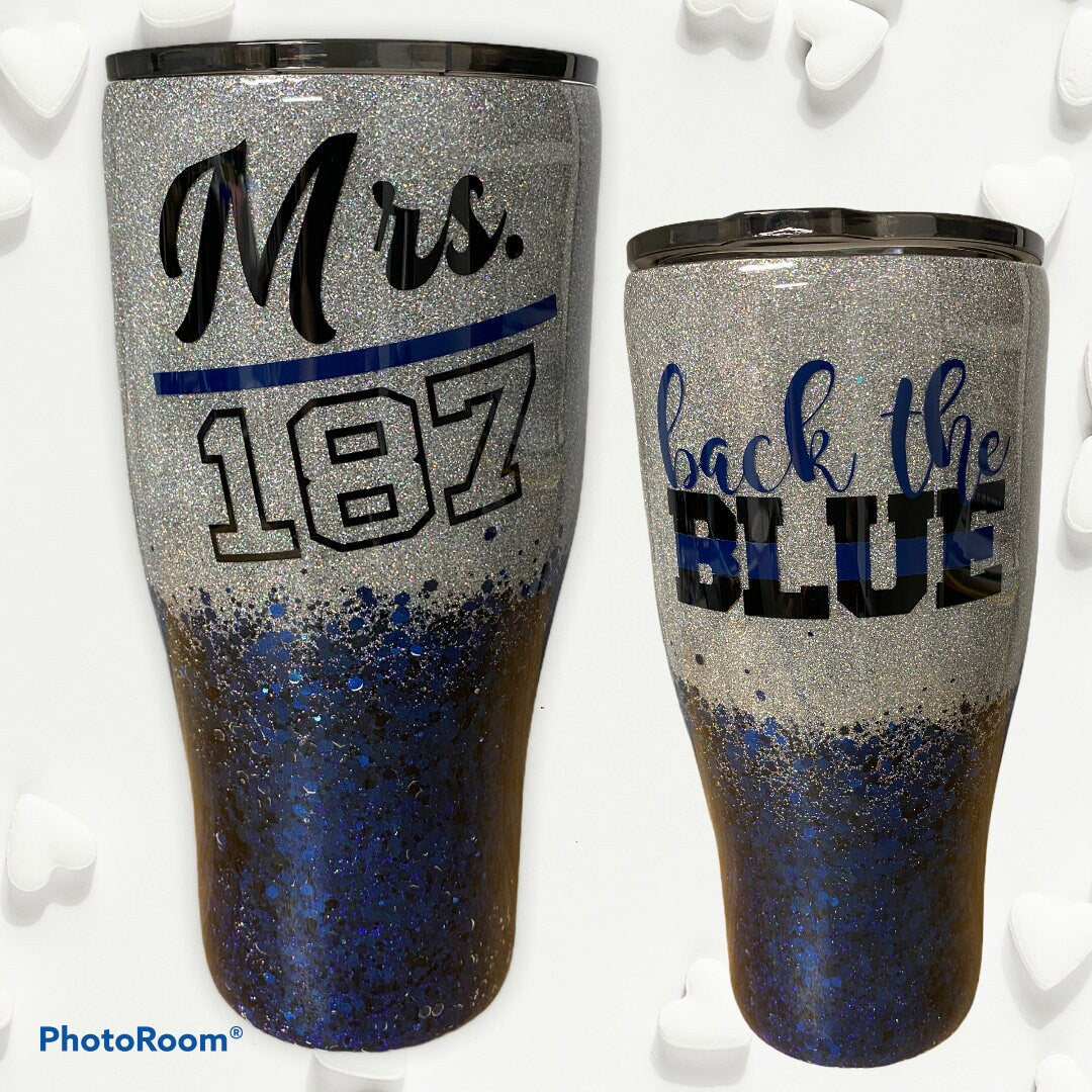 Back the Blue Epoxy Tumbler