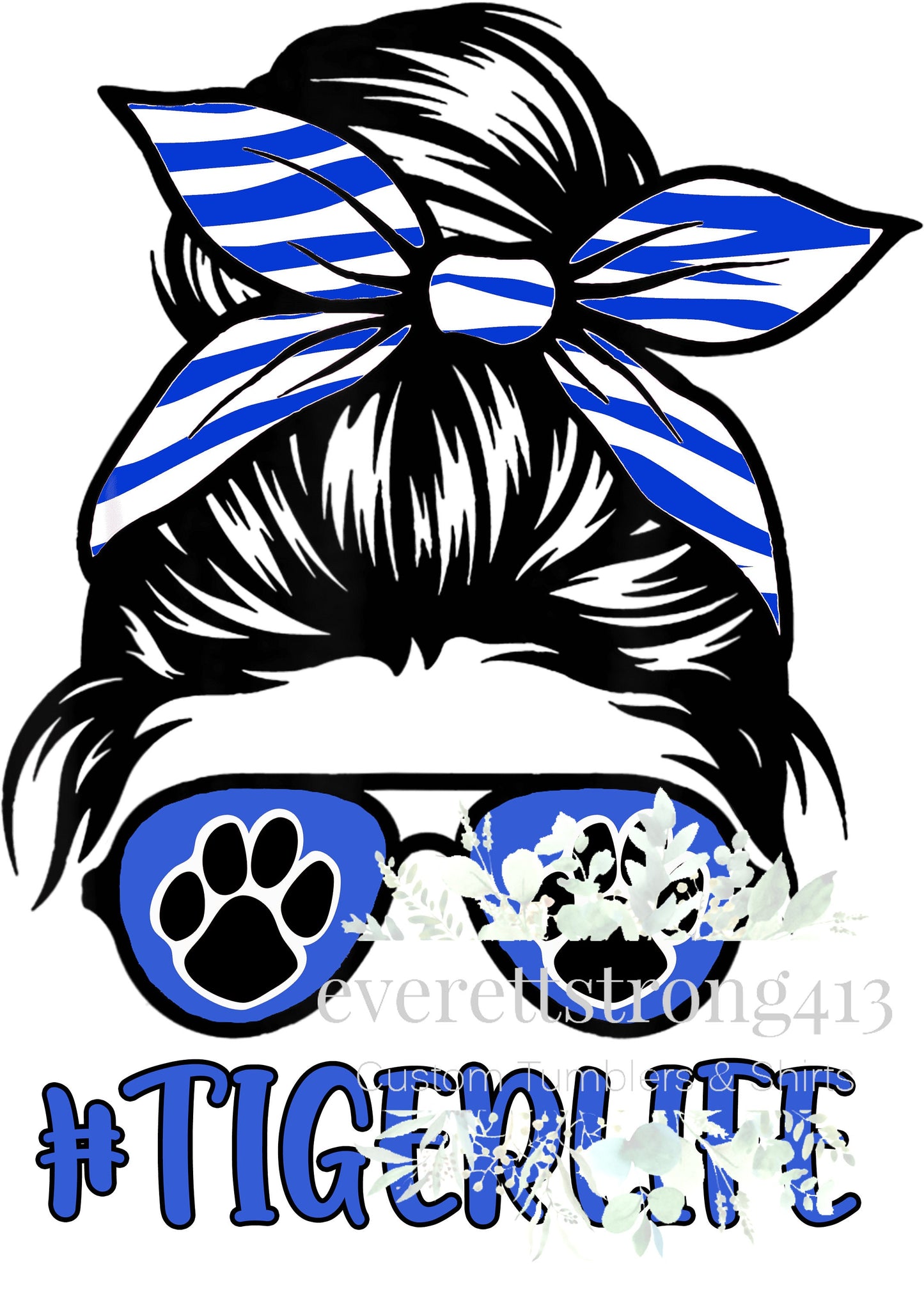 Tiger Life Messy Bun Digital File