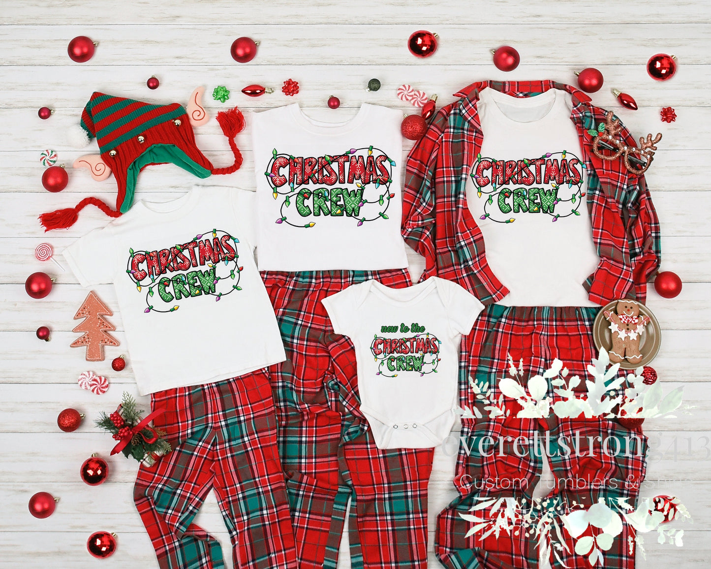 Christmas Crew Family Shirts- White