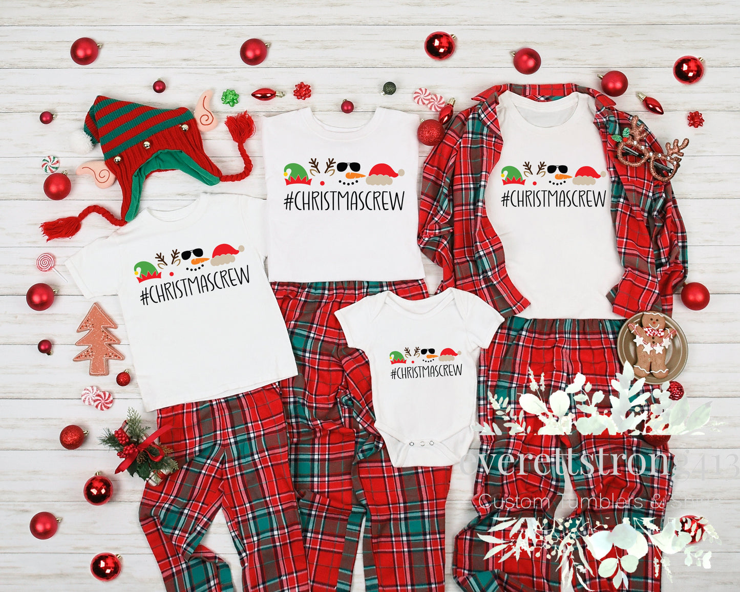 Christmas Crew Family Christmas Shirts-White