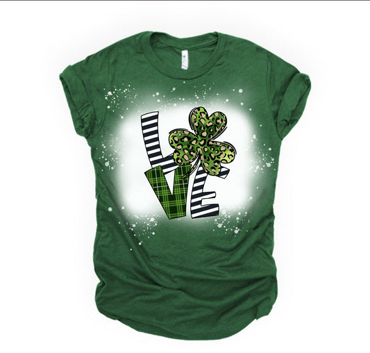 Love Shamrock Bleached Shirt