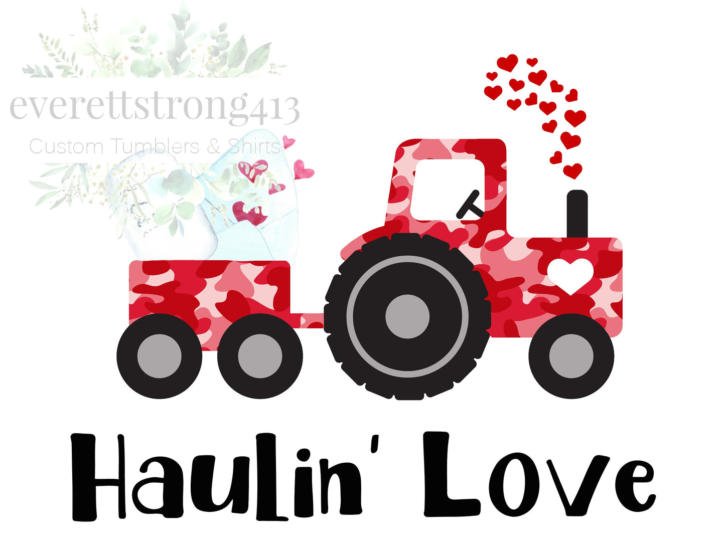 Haulin' Love Pink Camo Tractor Digital File