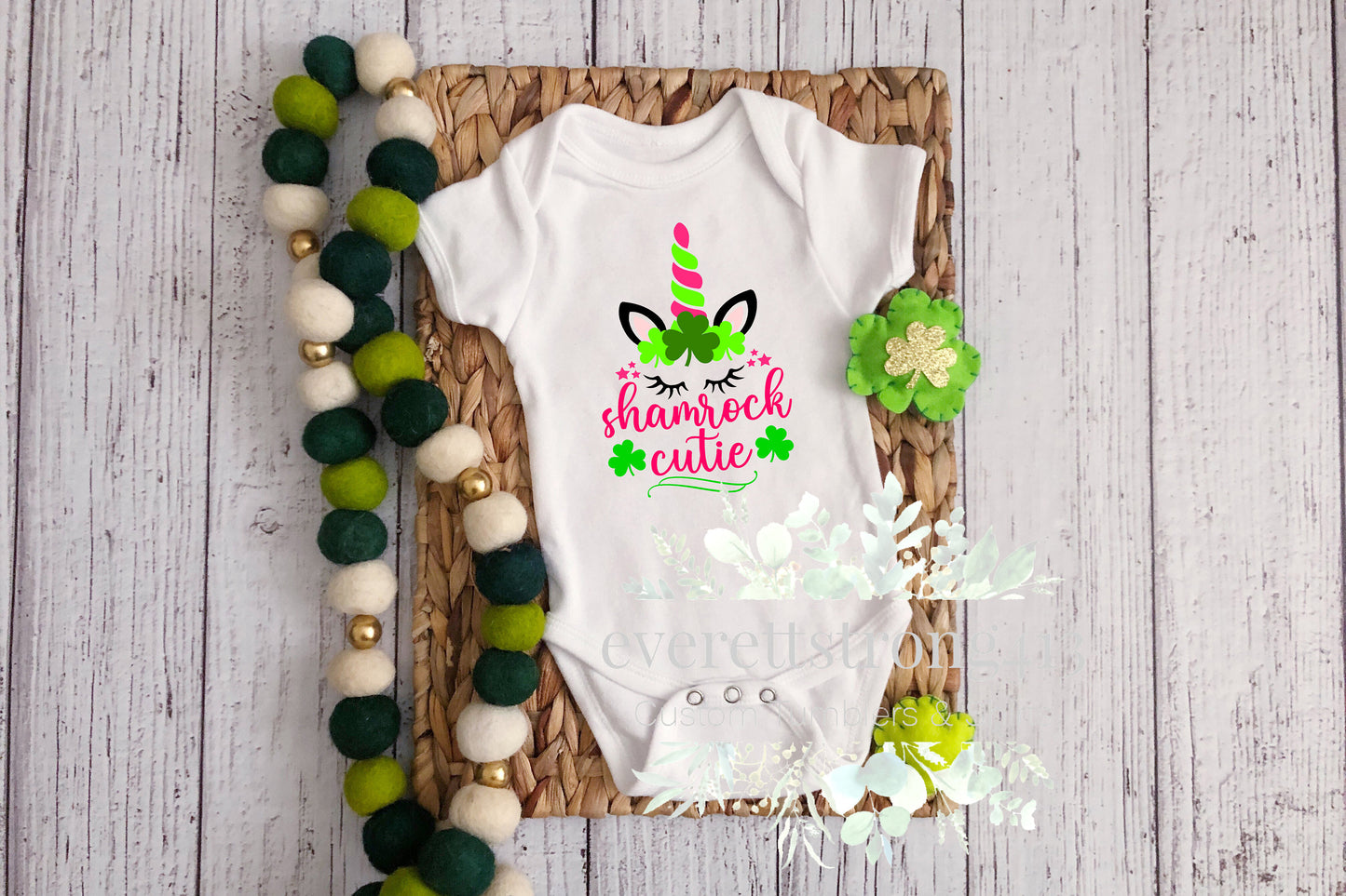 Shamrock Cutie Unicorn Onesie