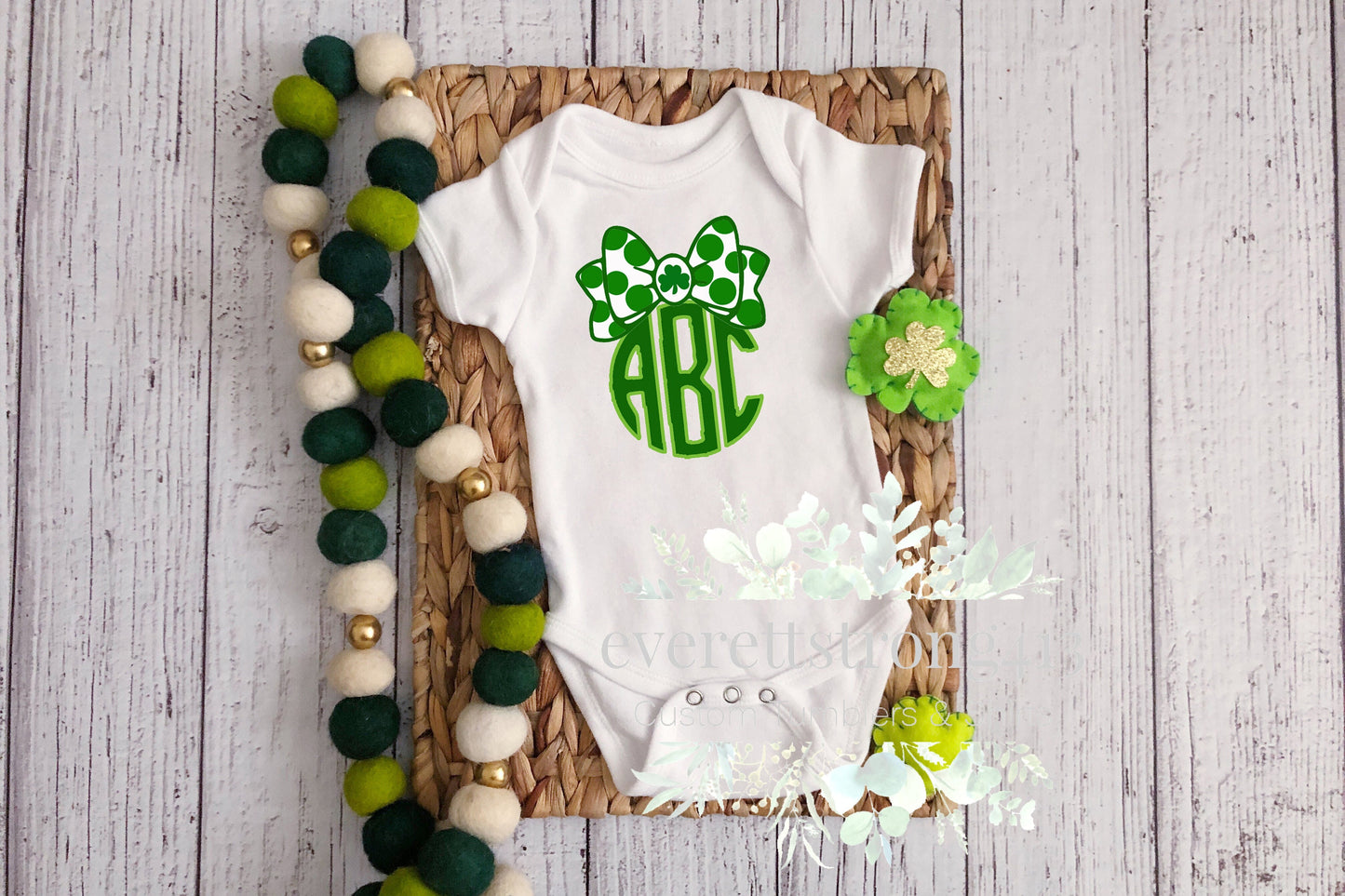 St. Patrick's Day Monogram Onesie