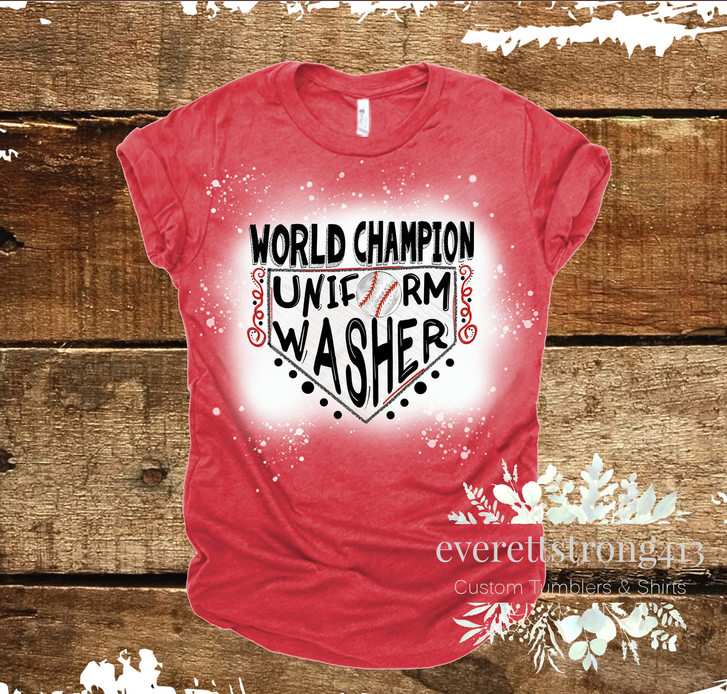 World Champion Uniform Washer Baseball Bleached Shirt