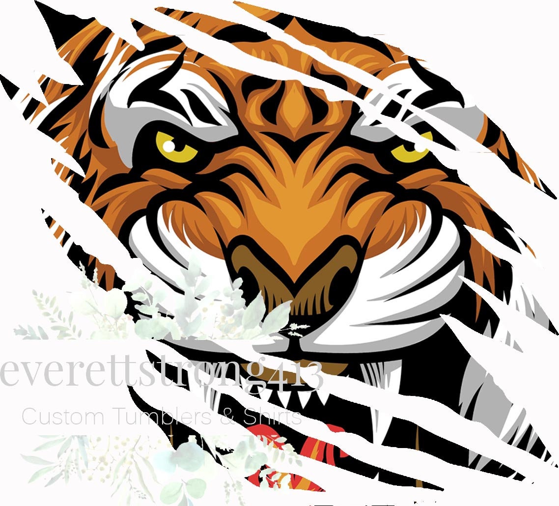 Tiger Head Scratch Mark Digital File