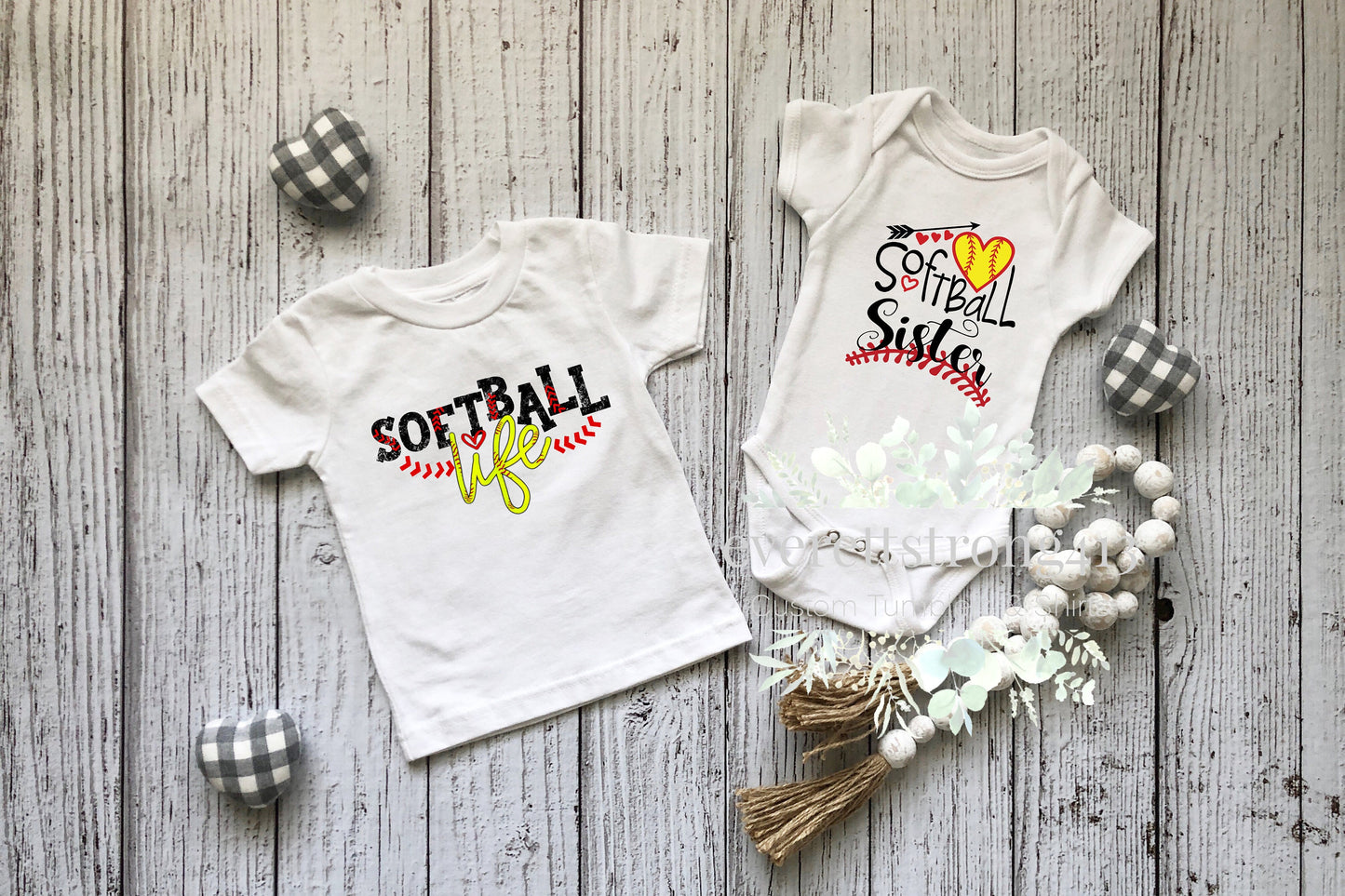 Softball Life & Softball Sister T-Shirt or Onesie