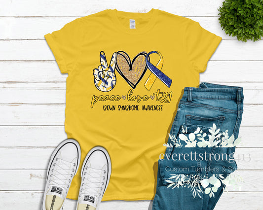 Peace Love T21 T-Shirt