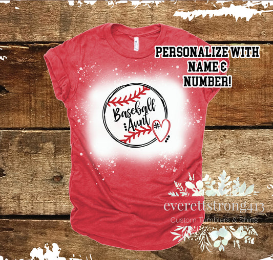 Baseball Aunt Bleached Shirt