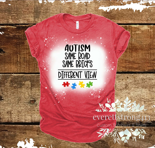 Same Road, Different View Autism Bleached Shirt