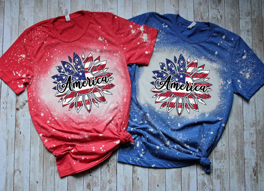 America Sunflower Bleached Shirt