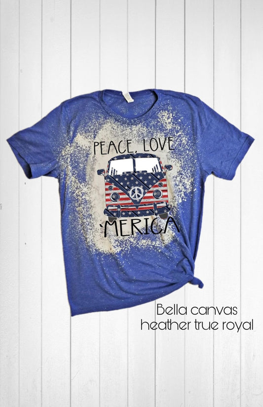 Peace Love America VW Bleached Shirt