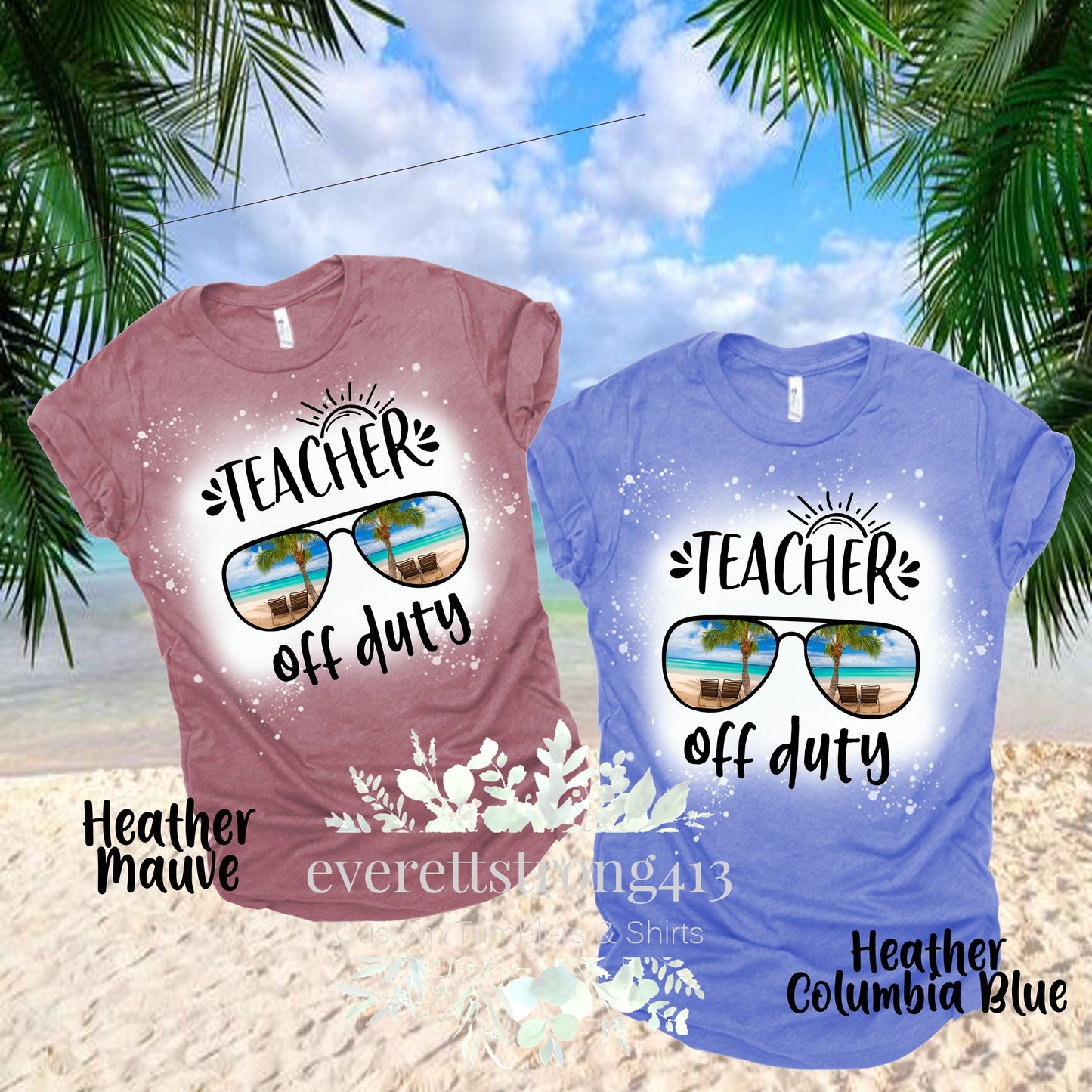 Teacher Off Duty- Aviators Bleached Shirt