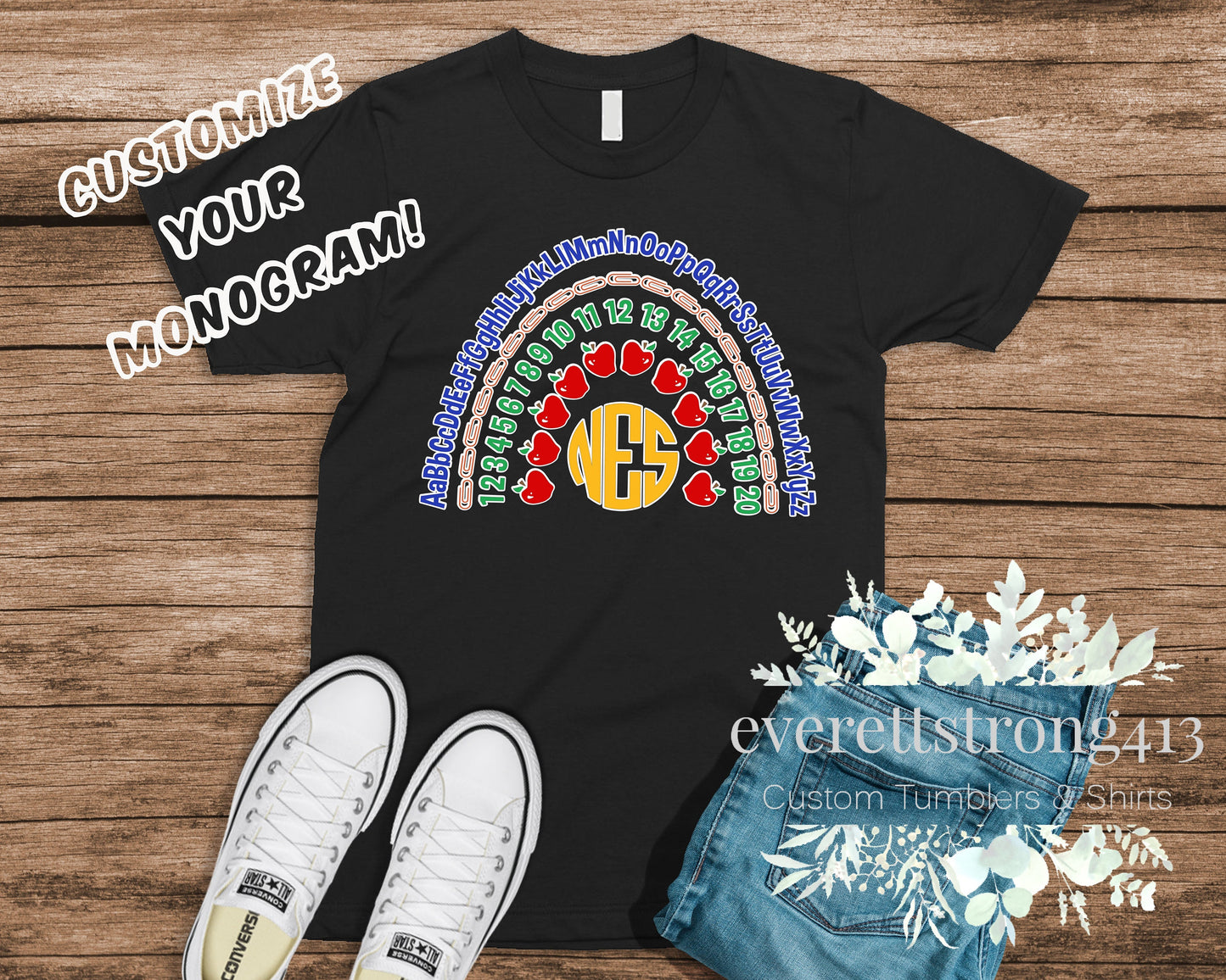 School Monogram Rainbow T-Shirt