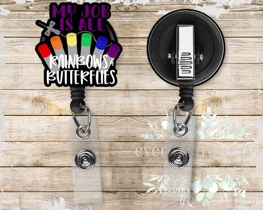 Rainbows & Butterflies Badge Reel