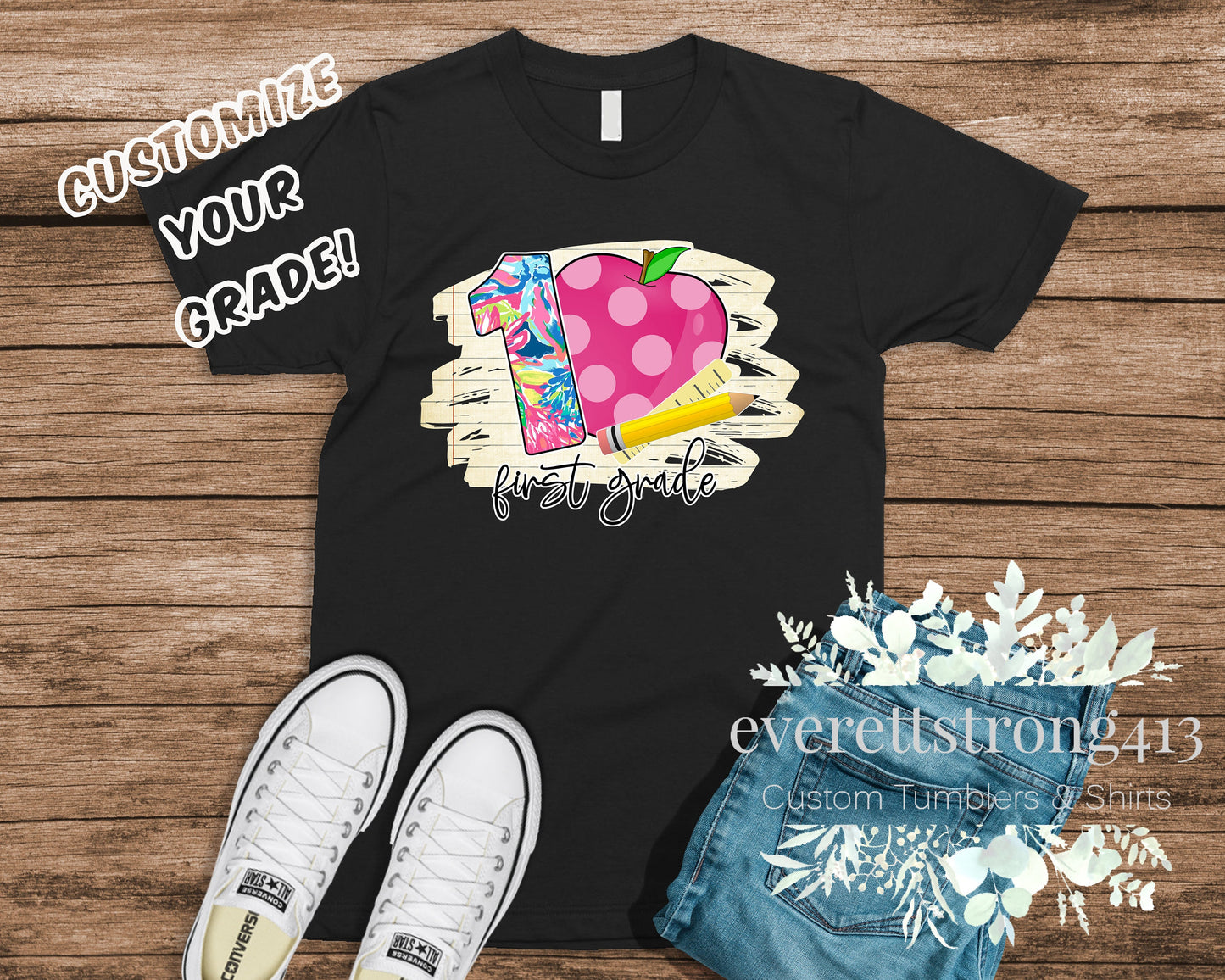 Polka Dot Apple First Grade T-Shirt