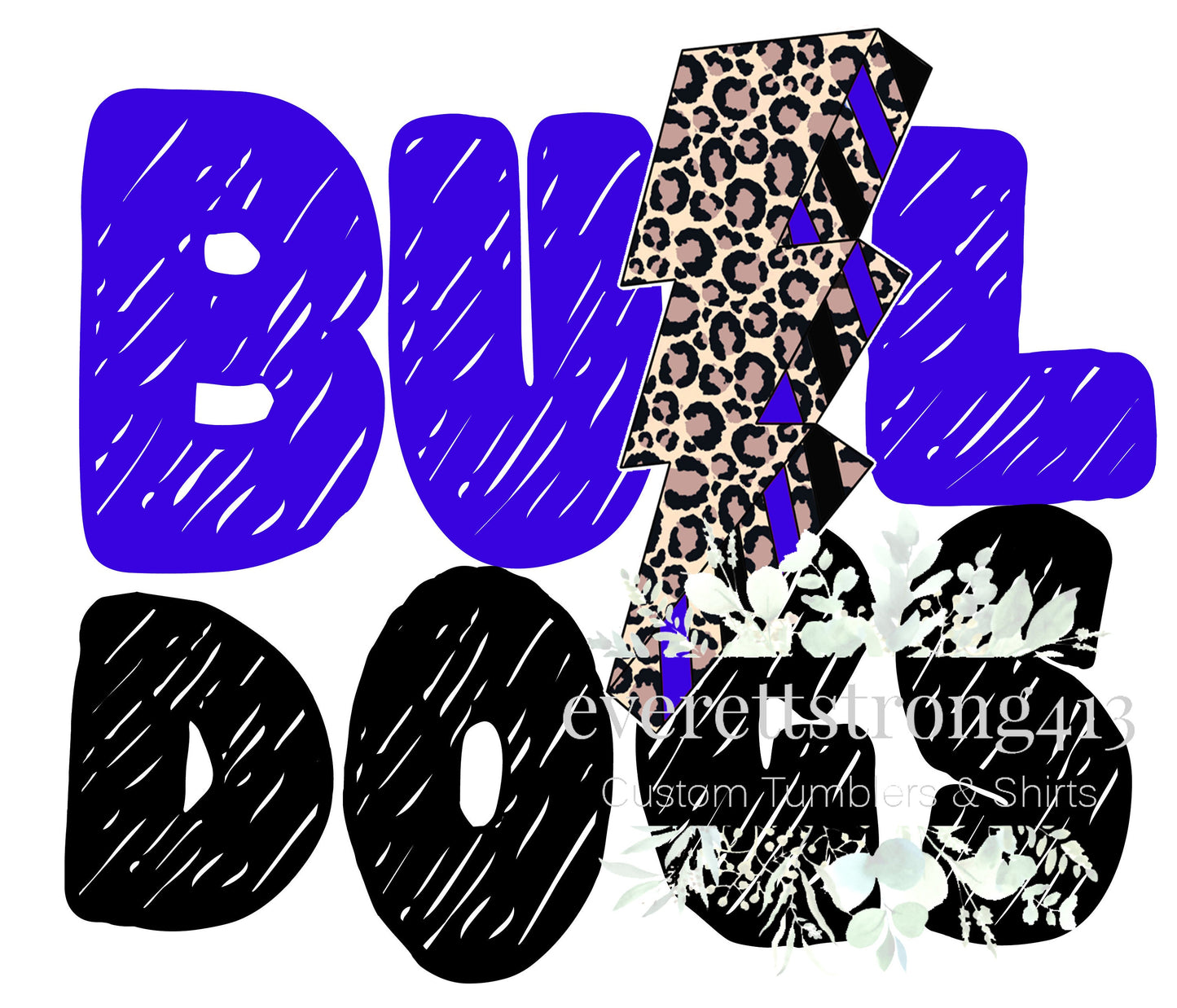 Bulldogs Lightning-Royal Blue Digital File