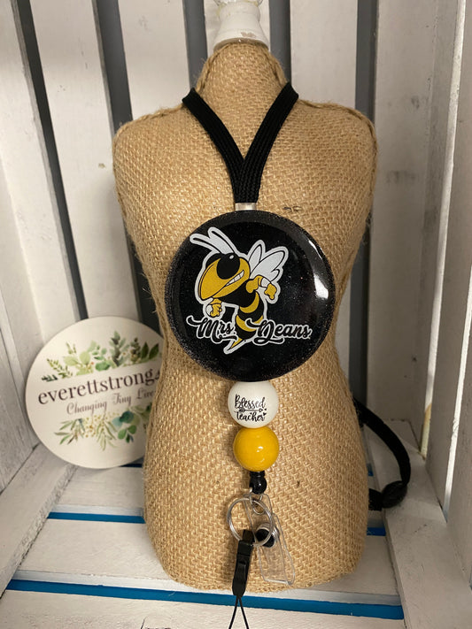 Yellow Jacket Lanyard with Retractable Reel