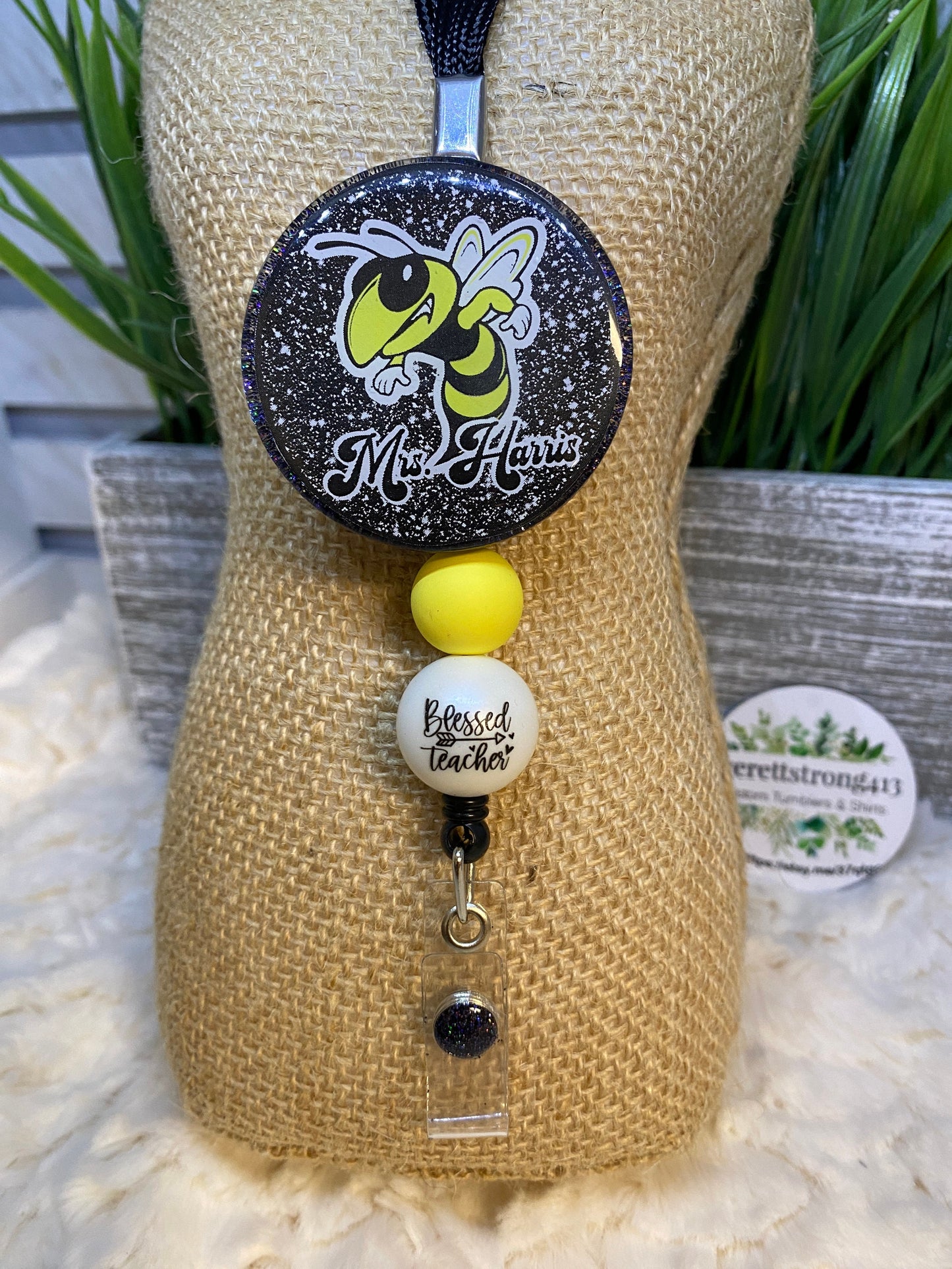 Yellow Jacket Lanyard with Retractable Reel