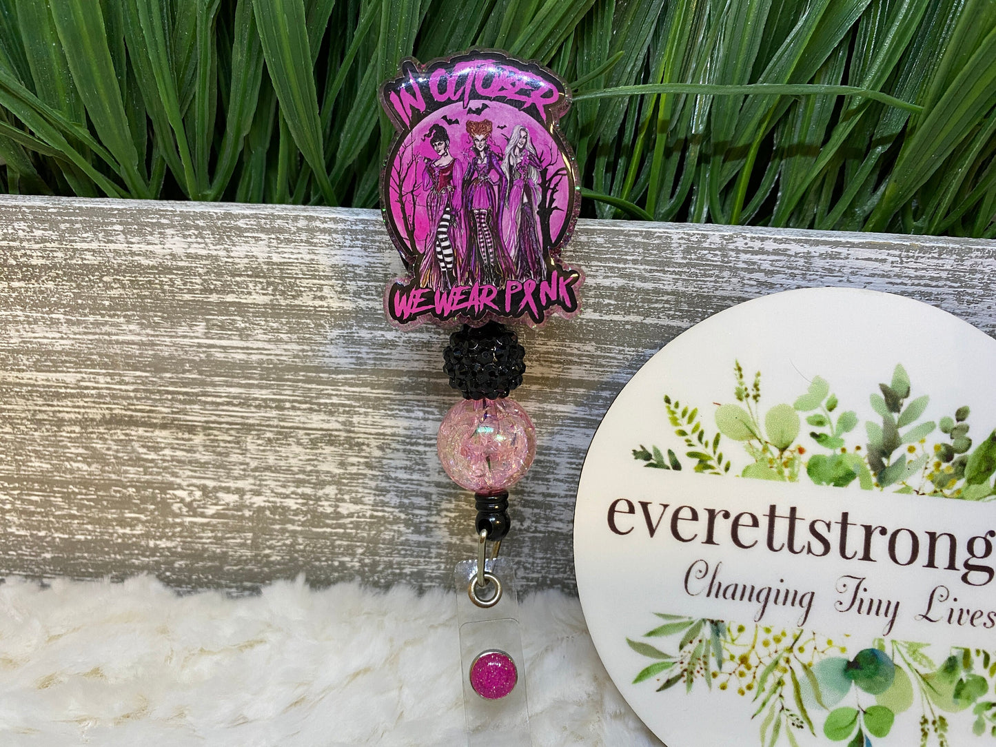 In October we wear Pink Hocus Pocus Badge Reel